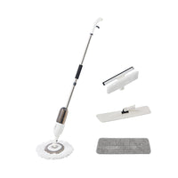 SPRAY360 + White + Cleaning + Mop with three interchangeable heads squeegee microfiber mop head microfiber pad
