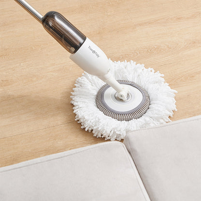 SPRAY360 + White + Cleaning-2 + spray 360 with round mop head cleaning wood floor in living room
