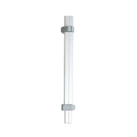 Metal pole with plastic adjustment tabs