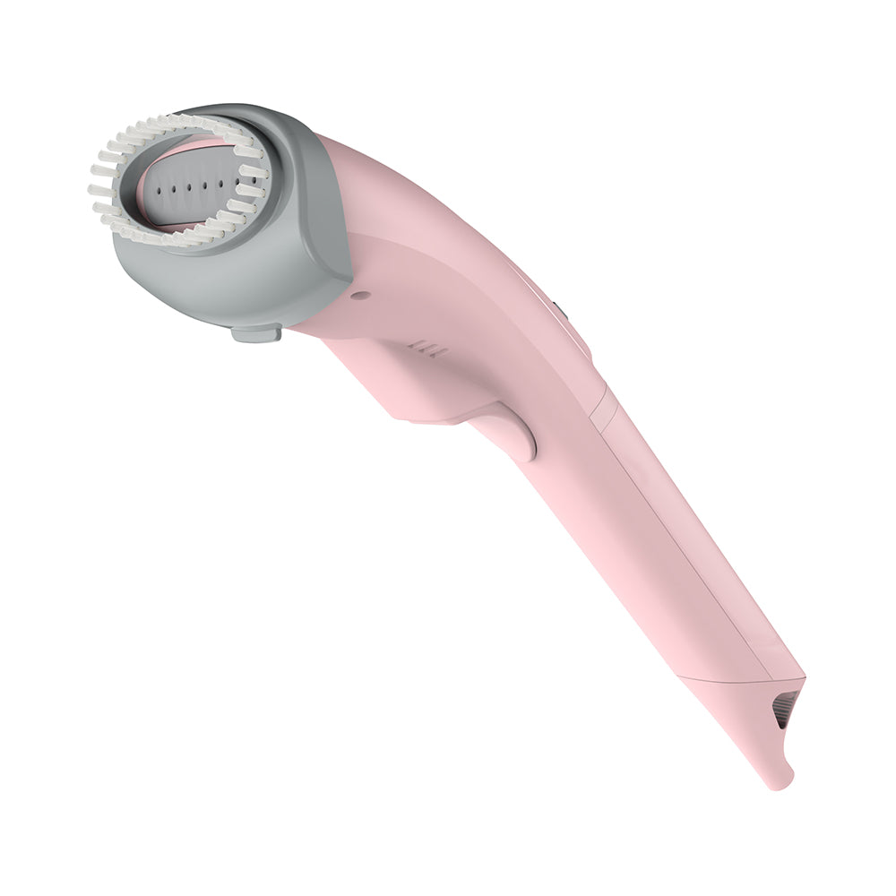 HS04 + Pink + Hand Held Steamers + with fabric brush attachment