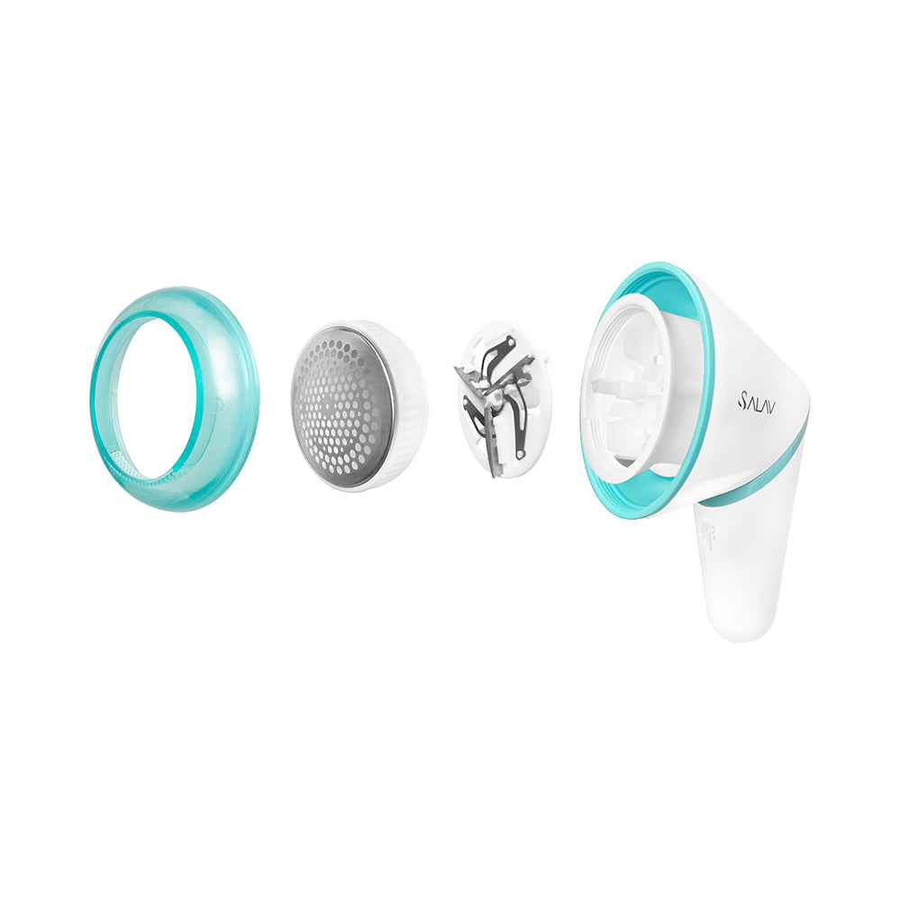 LR01 + Teal + Fabric Shavers-2 + triple blade system with two safety covers