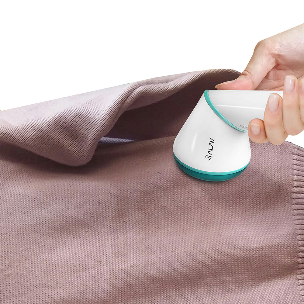 LR01 + Teal + Fabric Shavers-4 + removing lint from blush colored sweater