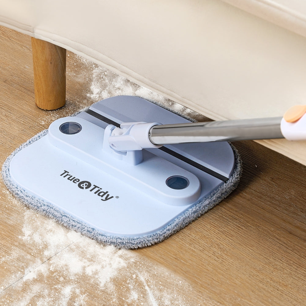 spin11 peri mopping up white powder under a couch