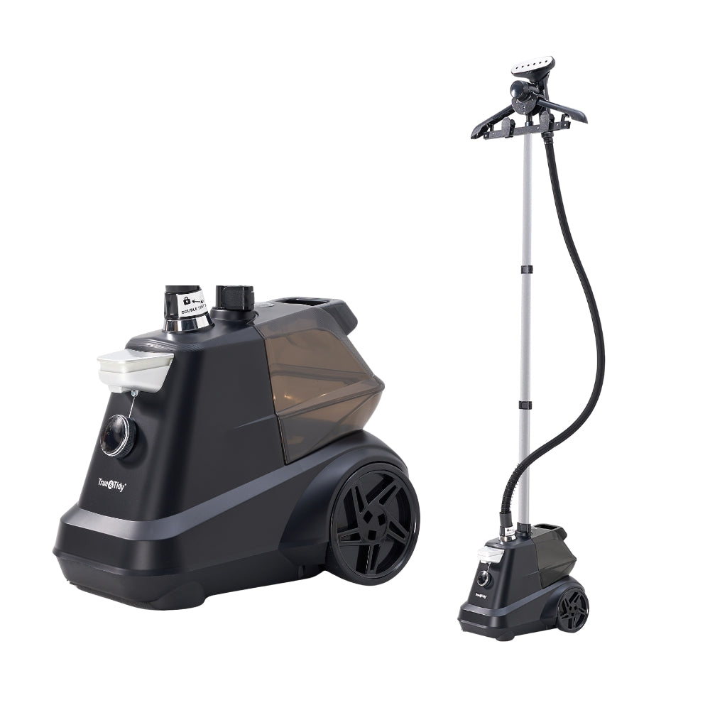 SX3 Black garment steamer close up and full extended