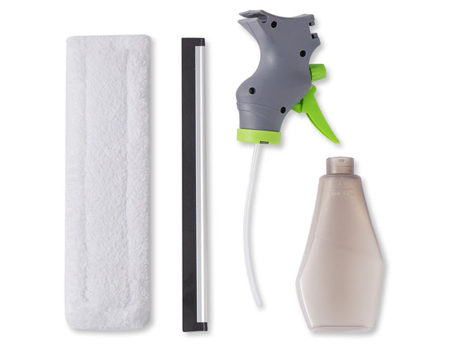microfiber scrubbing pad dqueegee blade sprayer refillable bottle