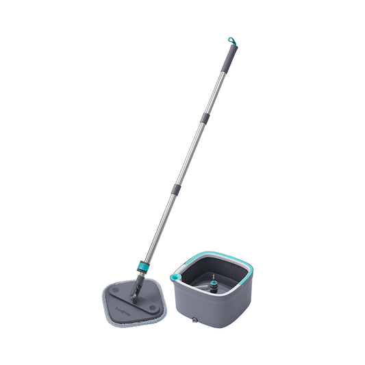 SPIN800 + Gray + Cleaning + spin mop + bucket with dual chambers for clean and dirty water