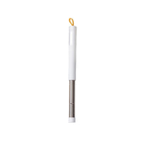 A metal rod or stick with a white plastic handle and a small yellow silicone loop at the top, shown vertically on a plain white background.