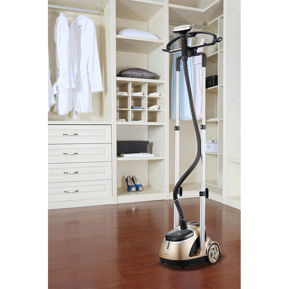 GS49 + Gold + Garment Steamers-1 + upright clothes steamer in closet