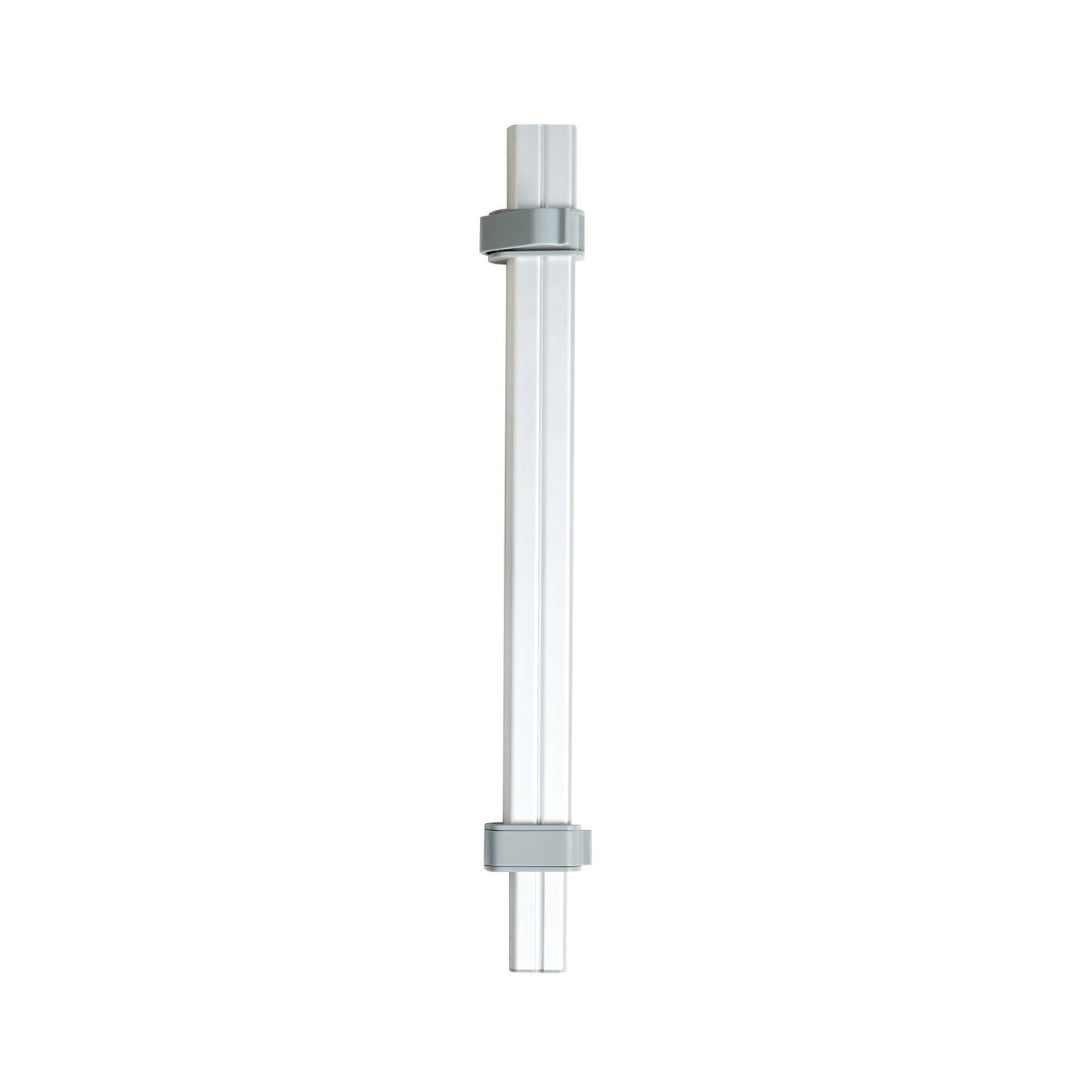 Metal pole with plastic adjustment tabs