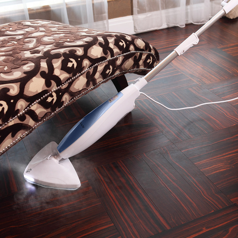 STM402 + Blue + Steam Mops-3 + blue steam mop with LED headlights steam cleaning wood floors and under furniture
