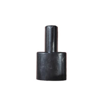 A black plastic cylindrical adapter or nozzle with a wider circular base and a shorter vertical stem, shown against a plain white background.
