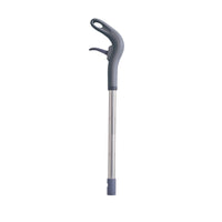 A gray and stainless steel top of spray250 pole with a curved handle and trigger mechanism, shown against a plain white background.